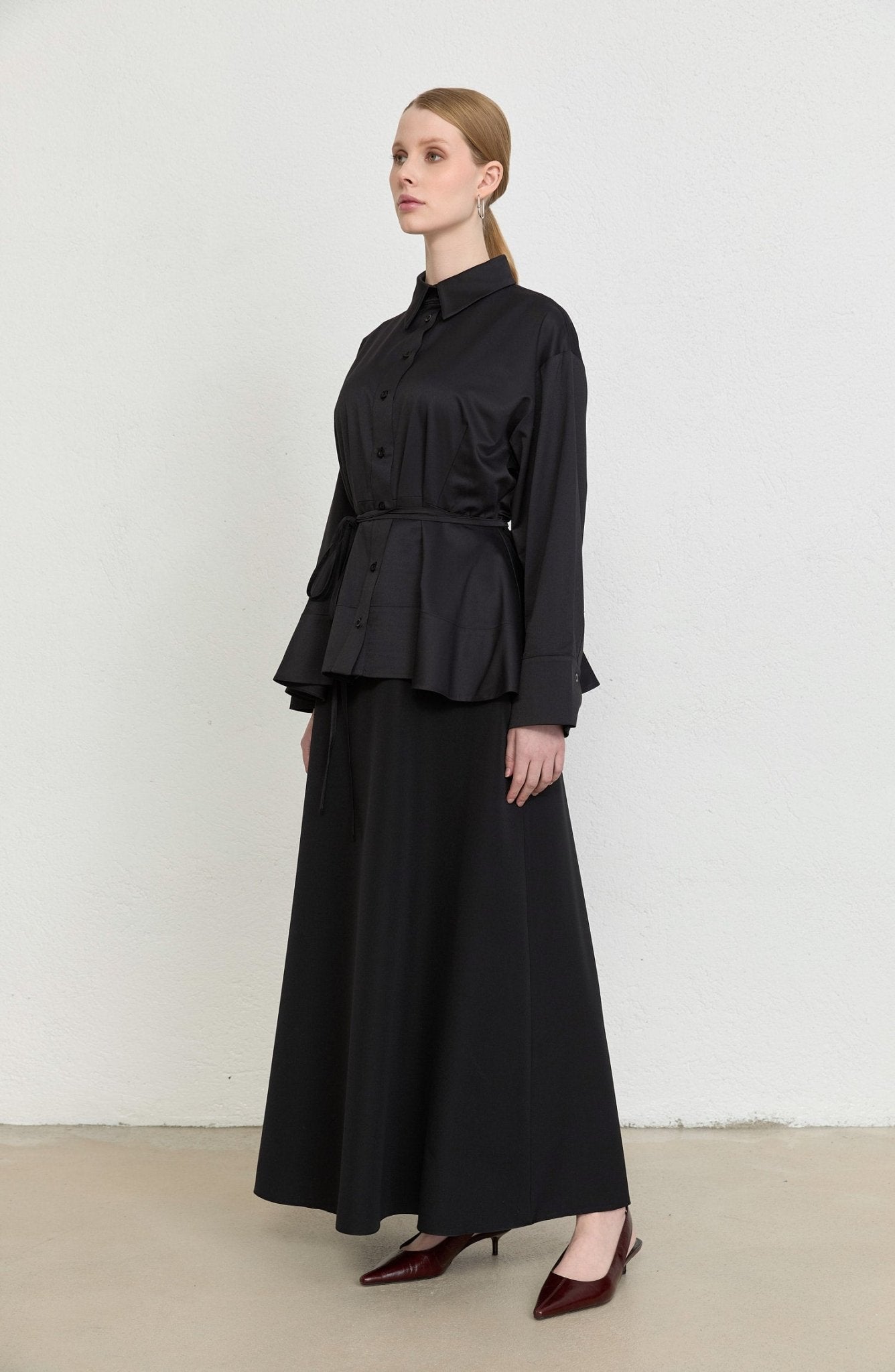 Double Siyah Kloş Etek - Fatma Atasoy