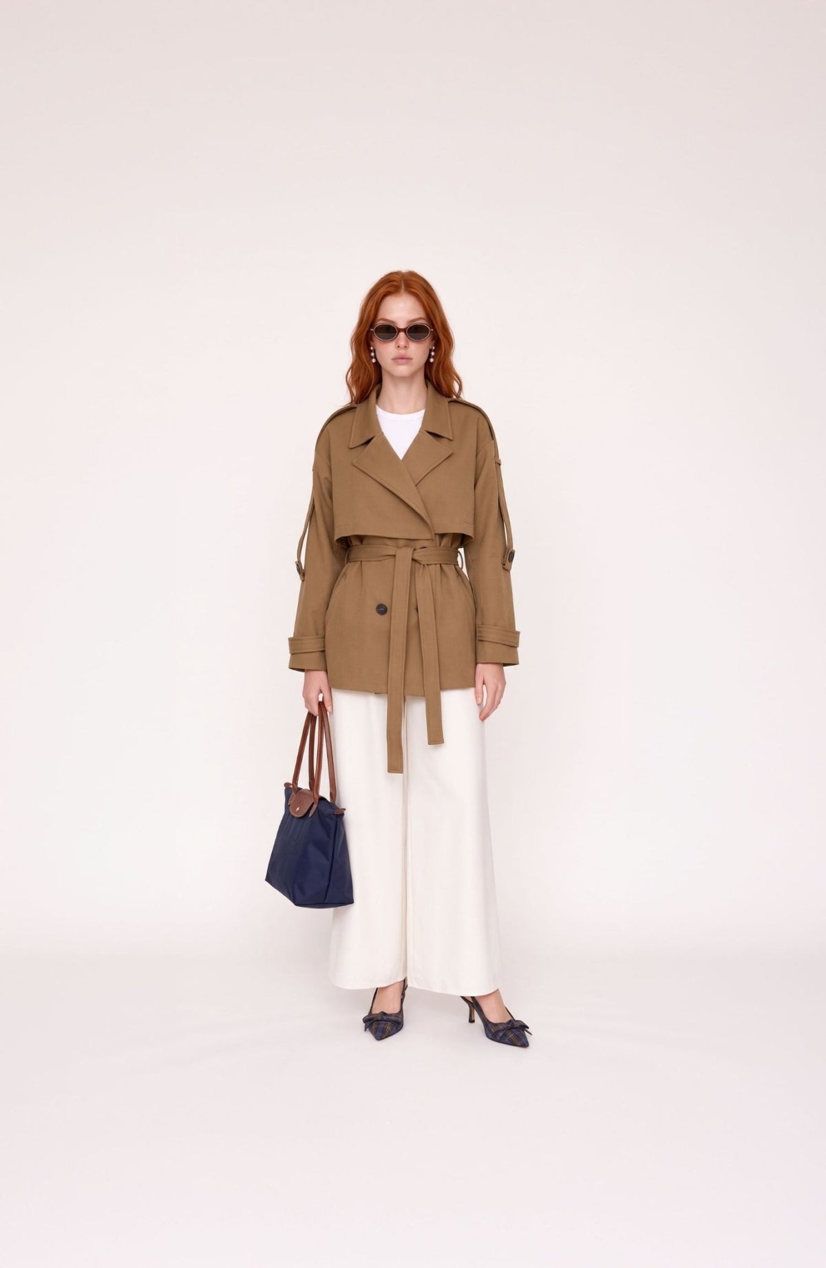 Double Sütlü Kahve Oversize Midi Trençkot - Fatma Atasoy