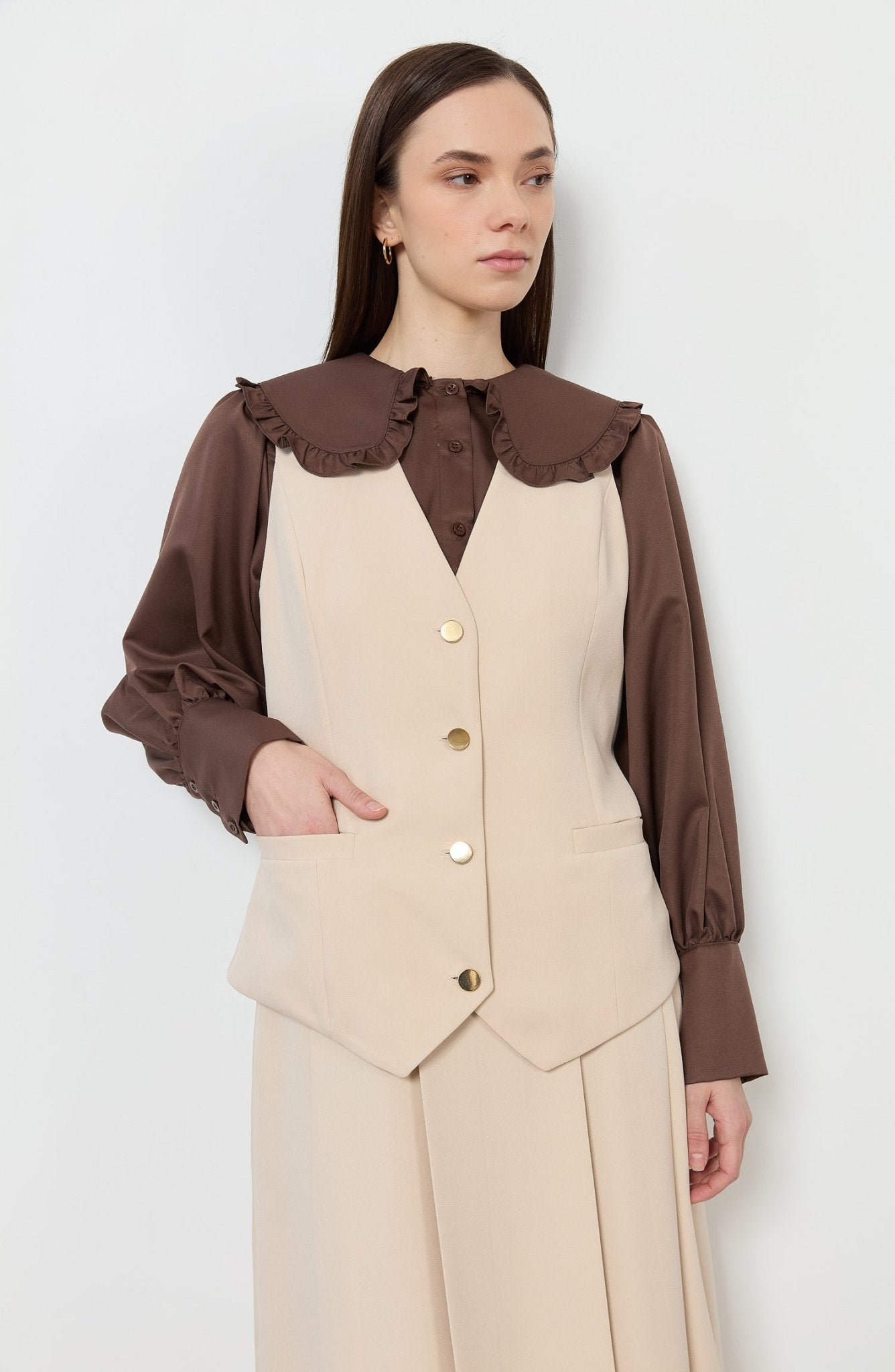 Double Taş Midi Yelek - Fatma Atasoy