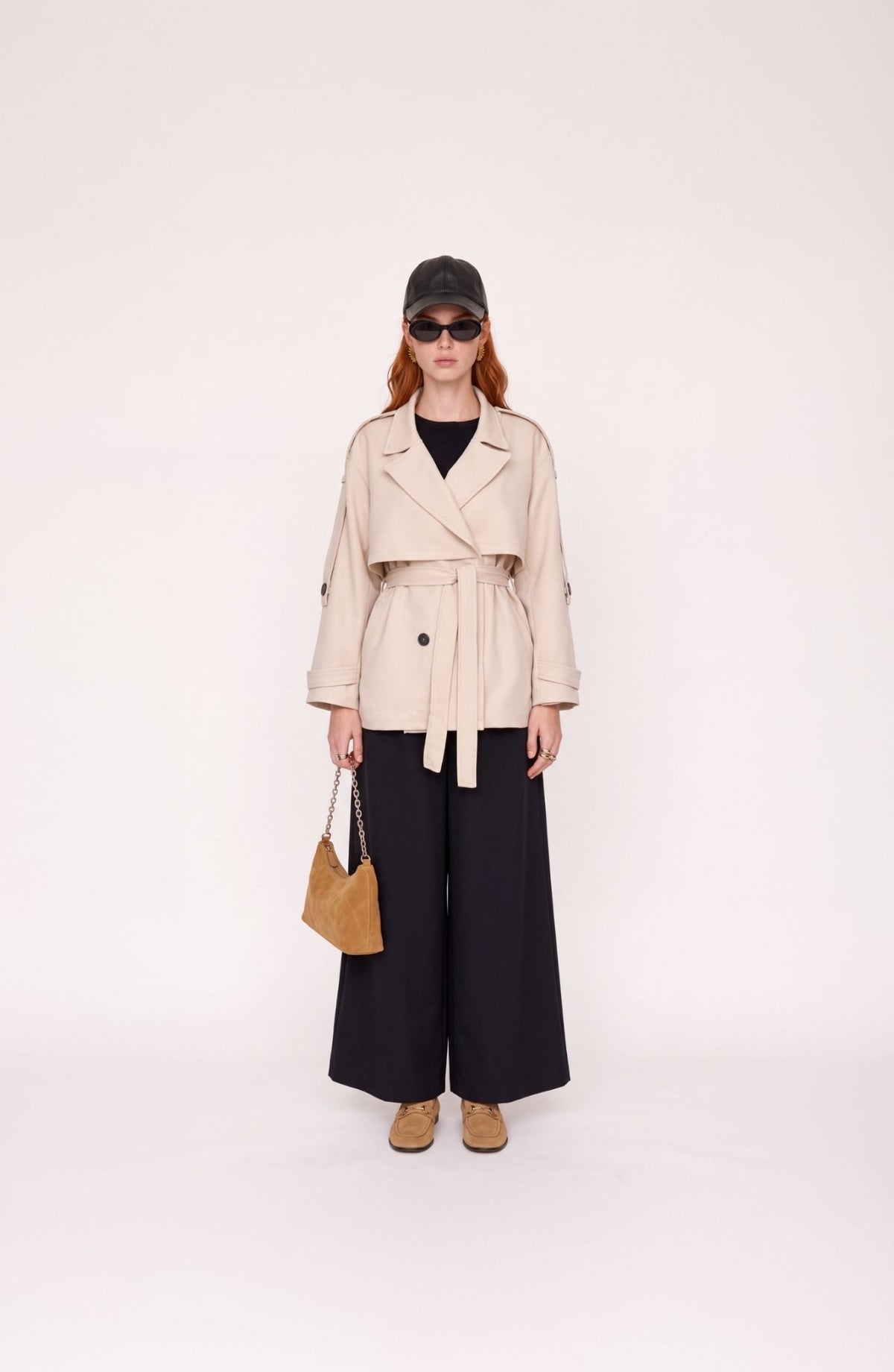 Double Taş Oversize Midi Trençkot - Fatma Atasoy