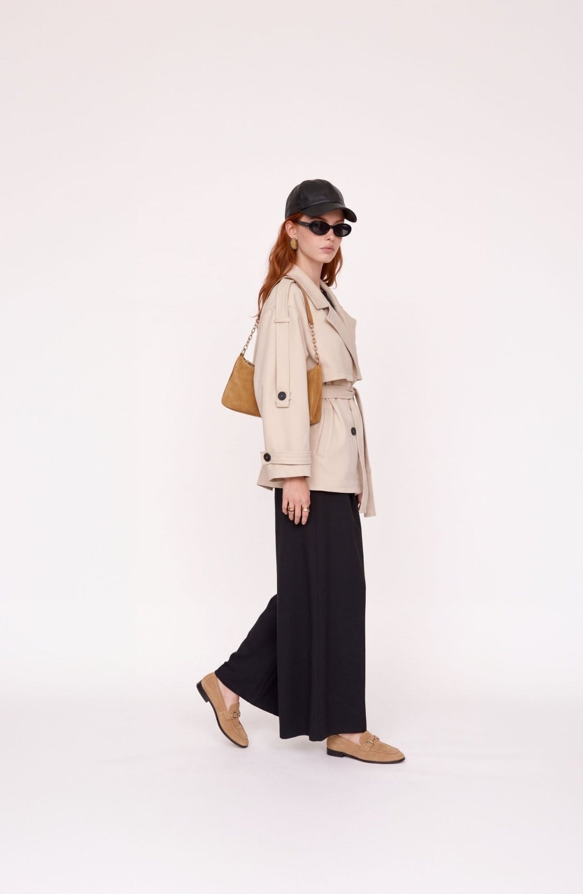 Double Taş Oversize Midi Trençkot - Fatma Atasoy