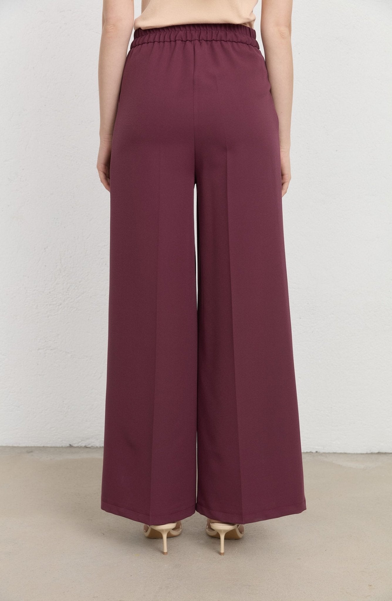 Double Ütü İzli Mürdüm Pantolon - Fatma Atasoy