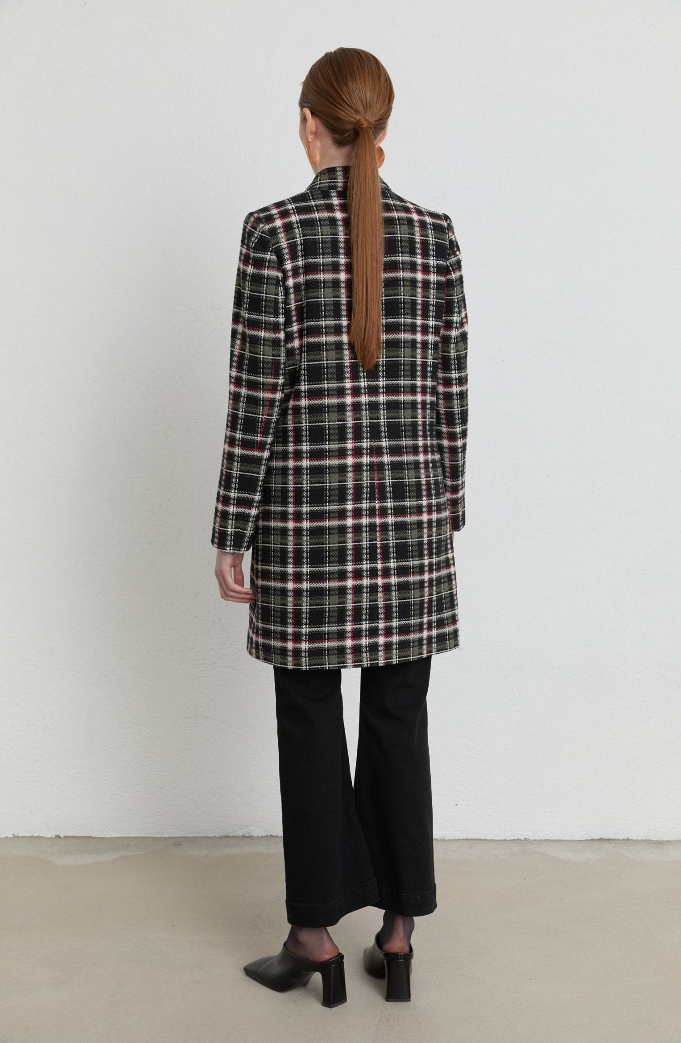 Ekose Haki Tüvit Palazzo Ceket - Fatma Atasoy