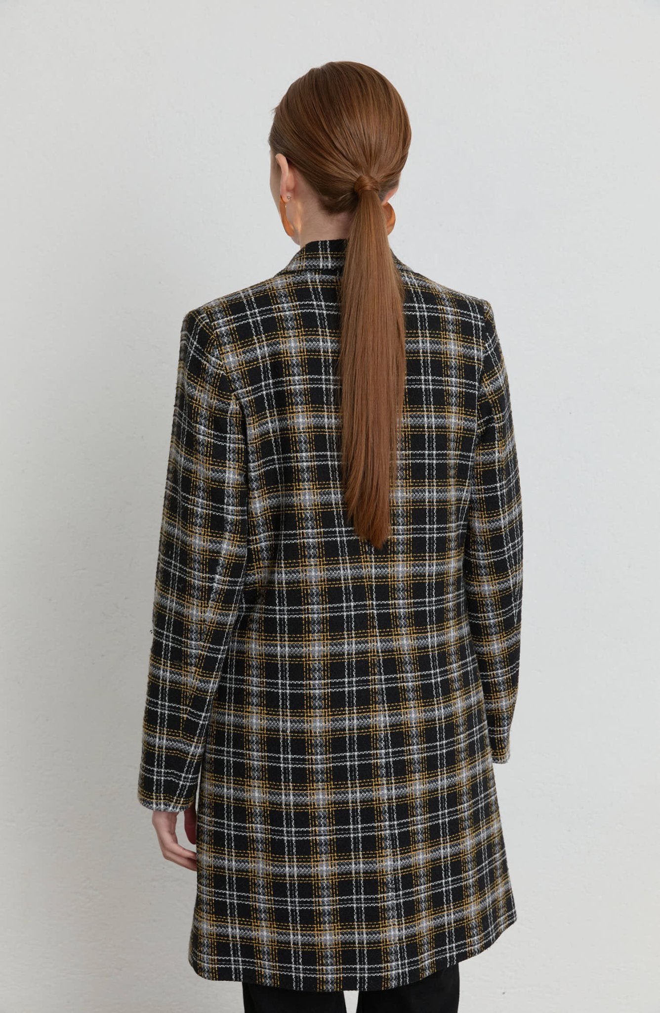 Ekose Siyah Tüvit Palazzo Ceket - Fatma Atasoy