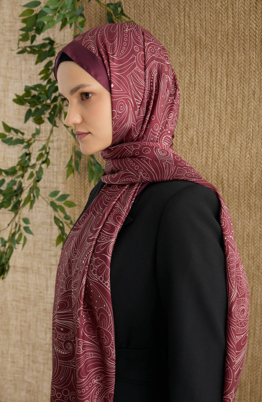 Estelia Bordo Vual İpek Şal - Fatma Atasoy