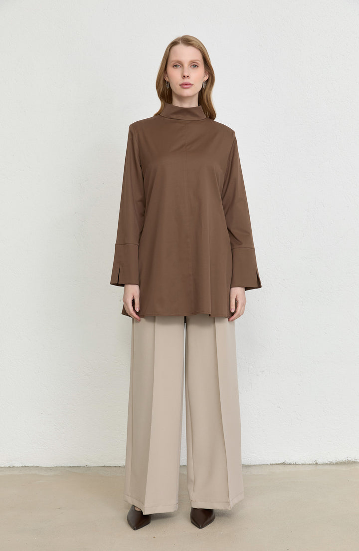 Ütü İzli Bej Pantolon