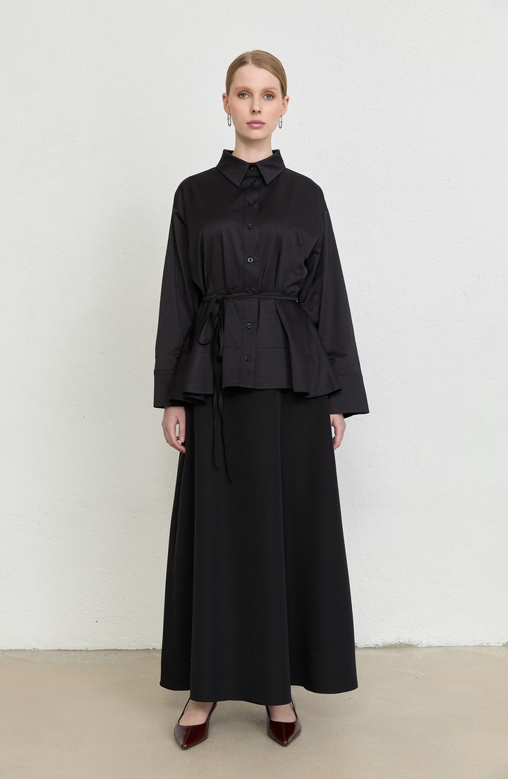 Double Siyah Kloş Etek