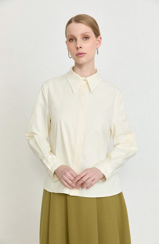 Basic Vanilya Pamuk Gömlek