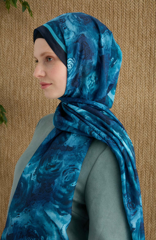 Rose Saks Desenli Şal
