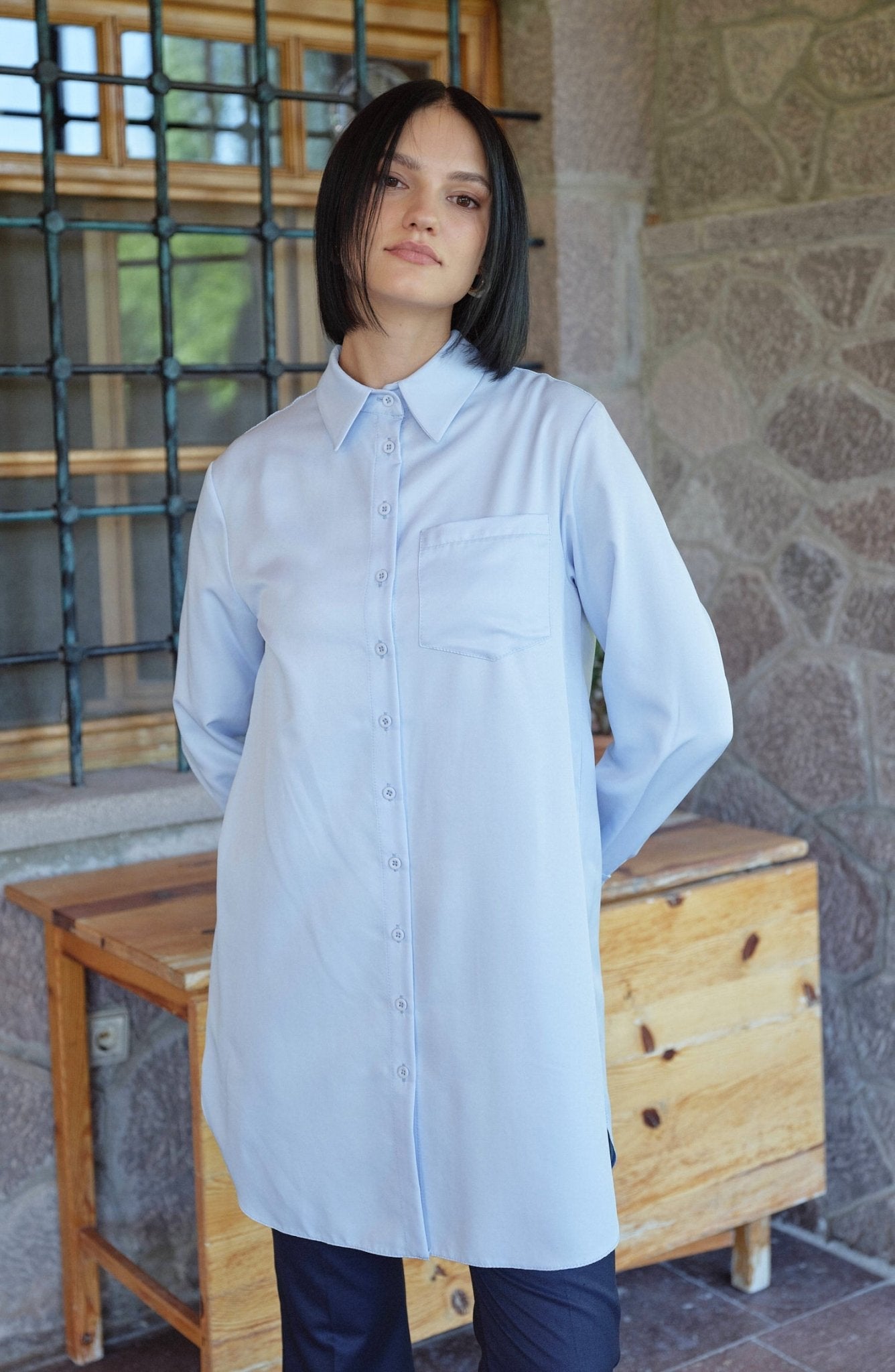 Fit Dad Bebe Mavi Gömlek - Fatma Atasoy
