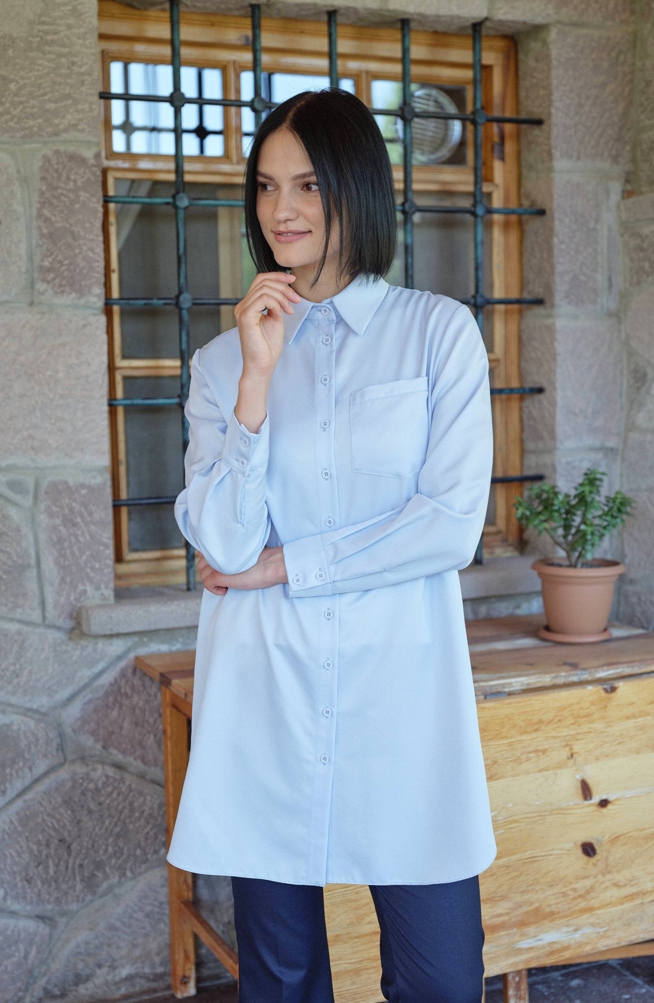 Fit Dad Bebe Mavi Gömlek - Fatma Atasoy