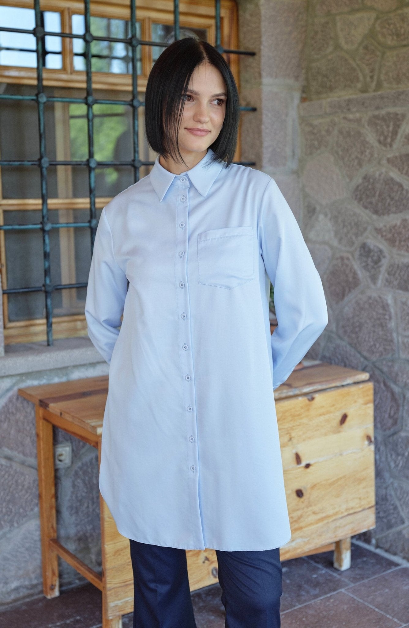 Fit Dad Bebe Mavi Gömlek - Fatma Atasoy