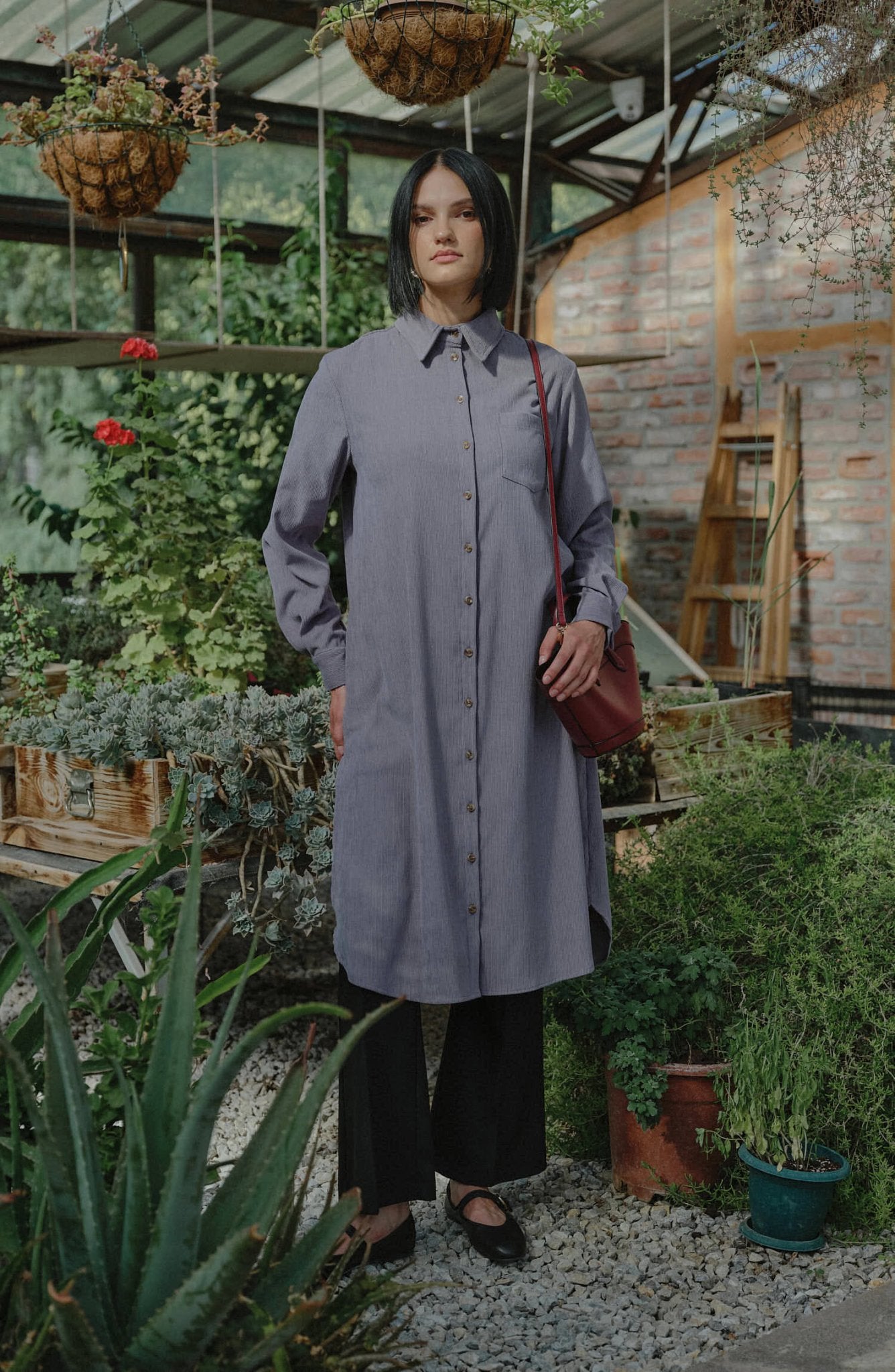 Fit Dad Gri Kadife Gömlek Ceket - Fatma Atasoy