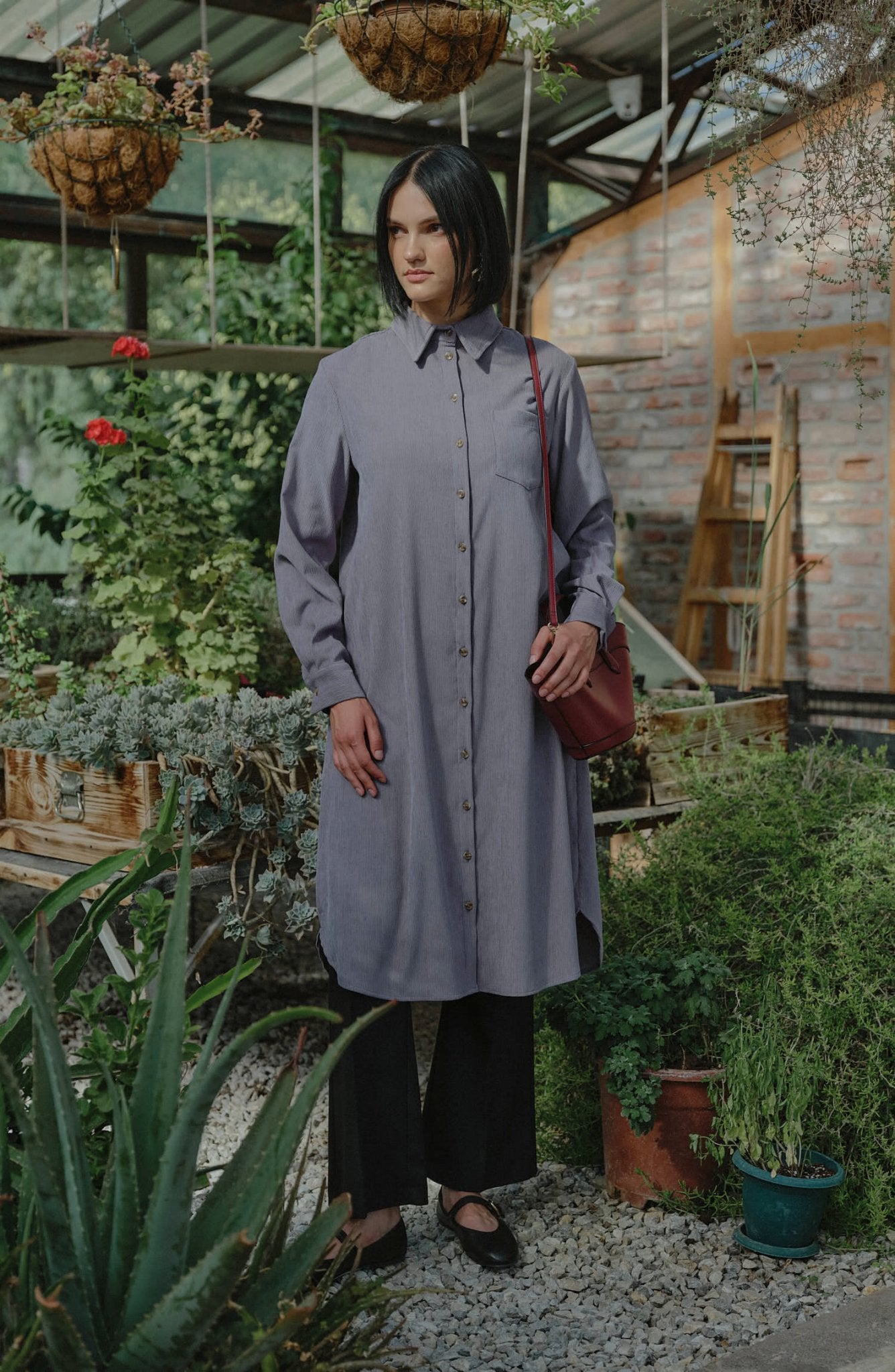 Fit Dad Gri Kadife Gömlek Ceket - Fatma Atasoy