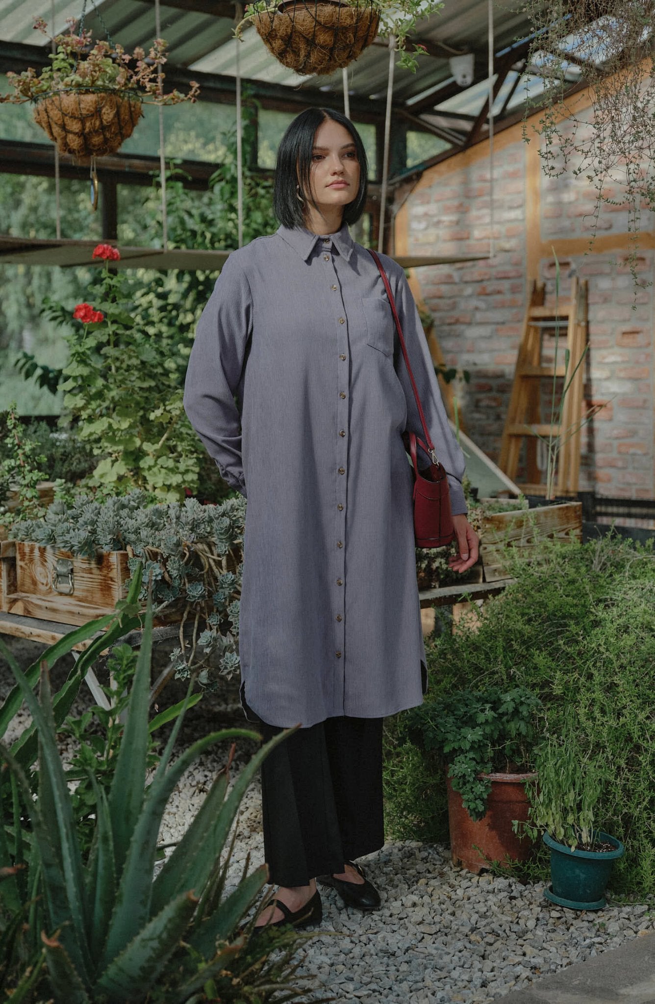 Fit Dad Gri Kadife Gömlek Ceket - Fatma Atasoy