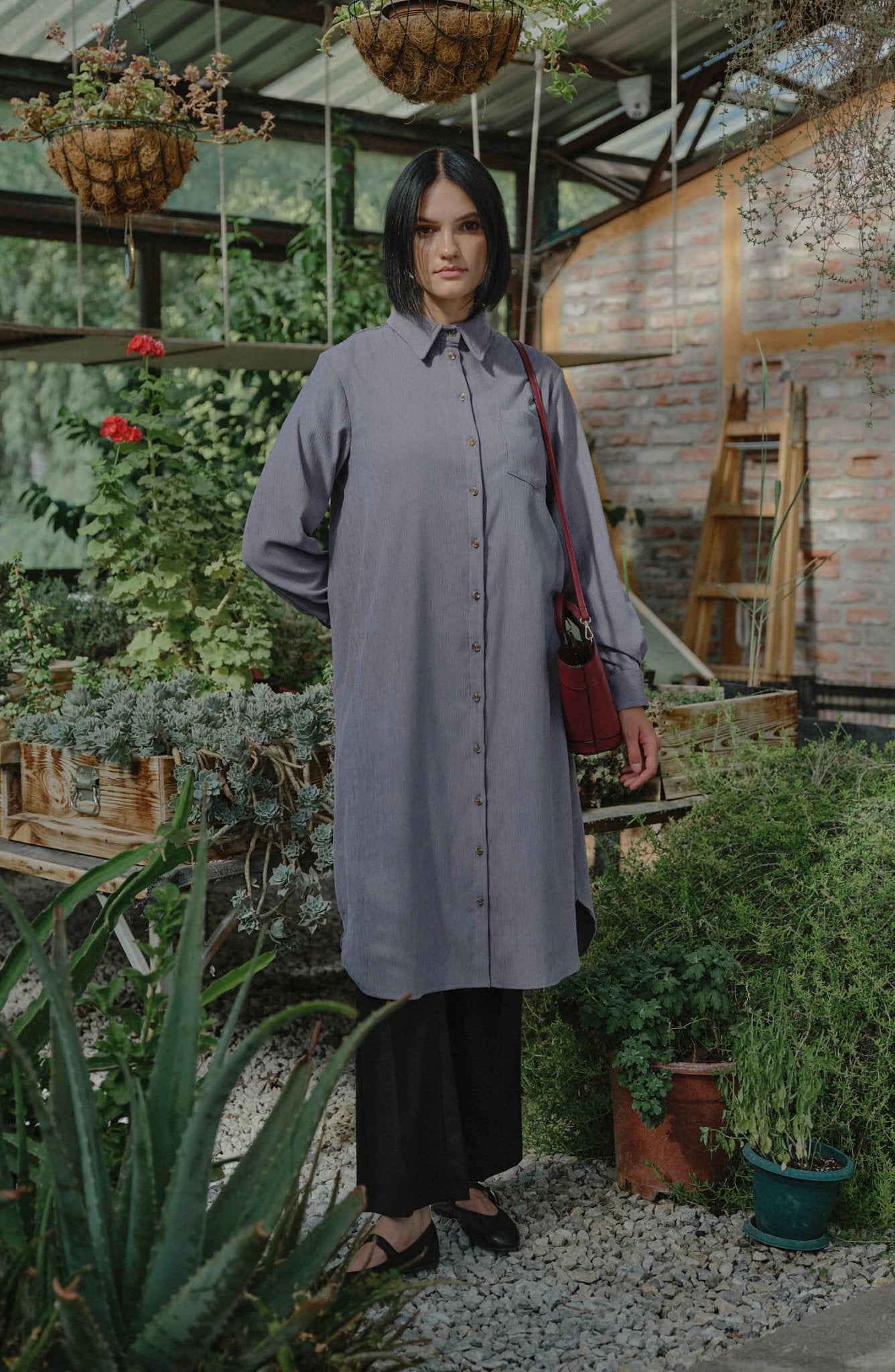 Fit Dad Gri Kadife Gömlek Ceket - Fatma Atasoy