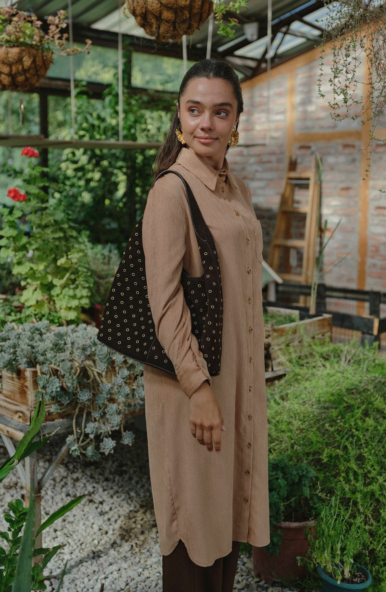 Fit Dad Sütlü Kahve Kadife Gömlek Ceket - Fatma Atasoy