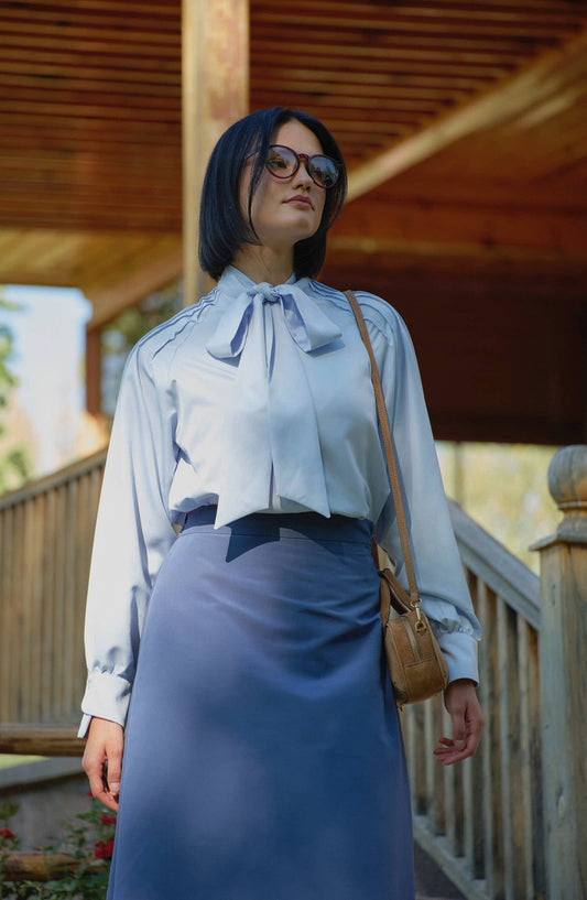 Fiyonklu Bebe Mavi Midi Gömlek - Fatma Atasoy