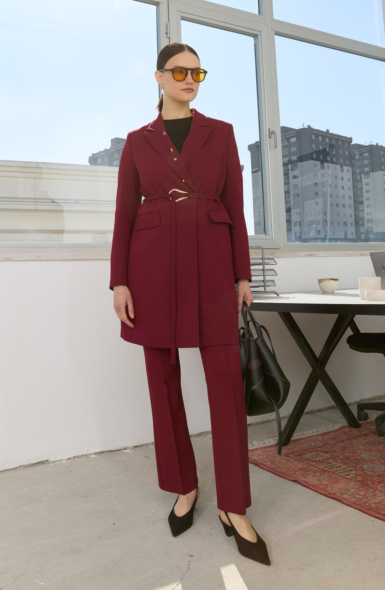 Flare Bordo Pantolon - Fatma Atasoy