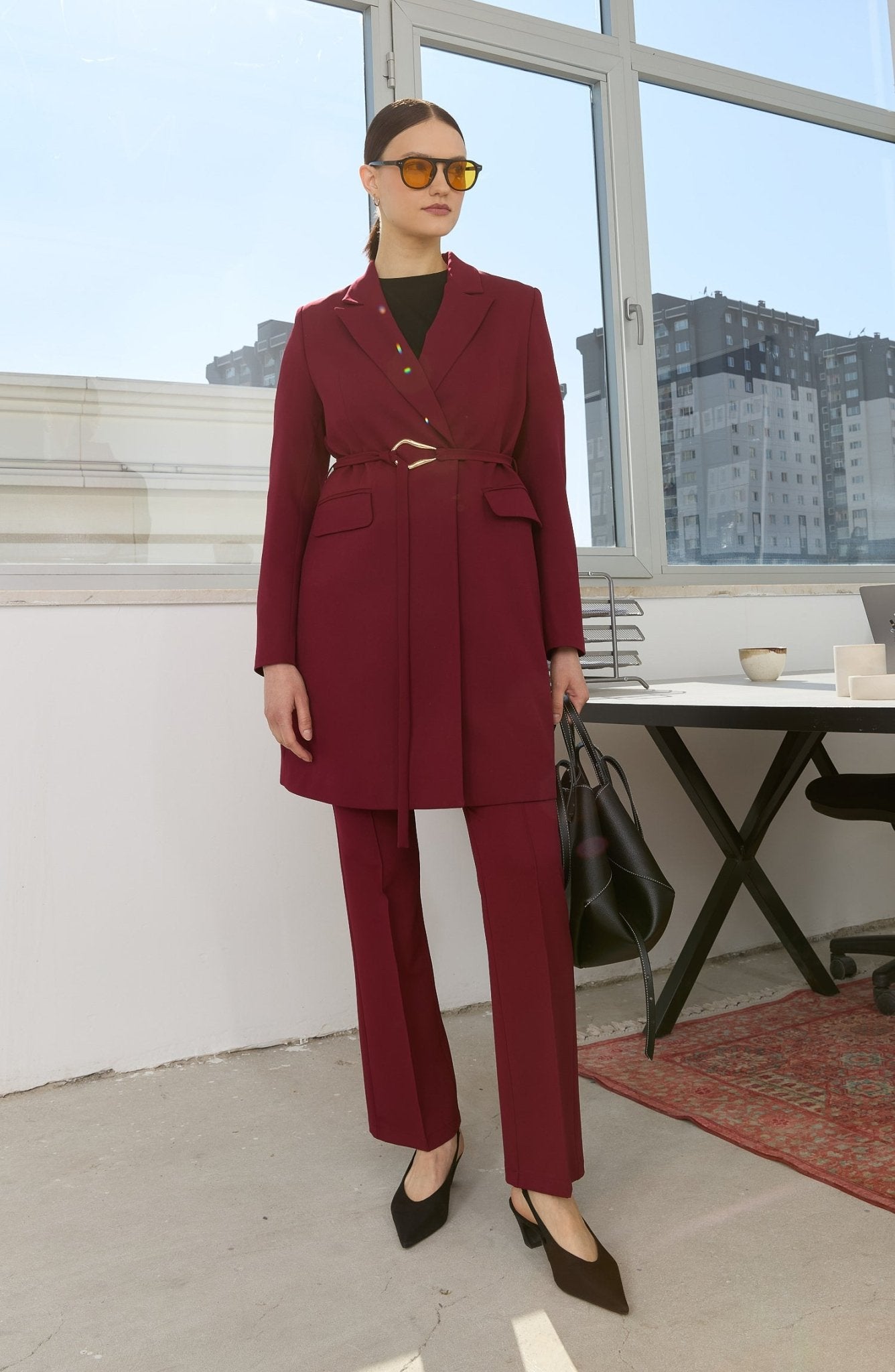 Flare Bordo Pantolon - Fatma Atasoy