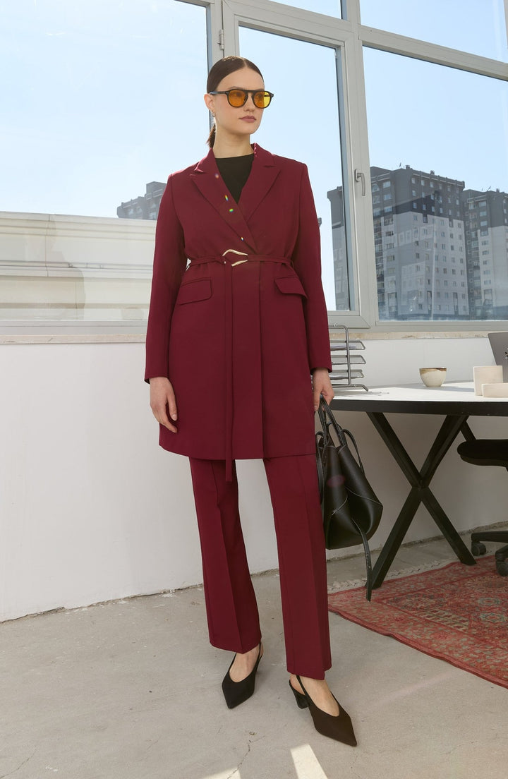 Flare Bordo Pantolon - Fatma Atasoy