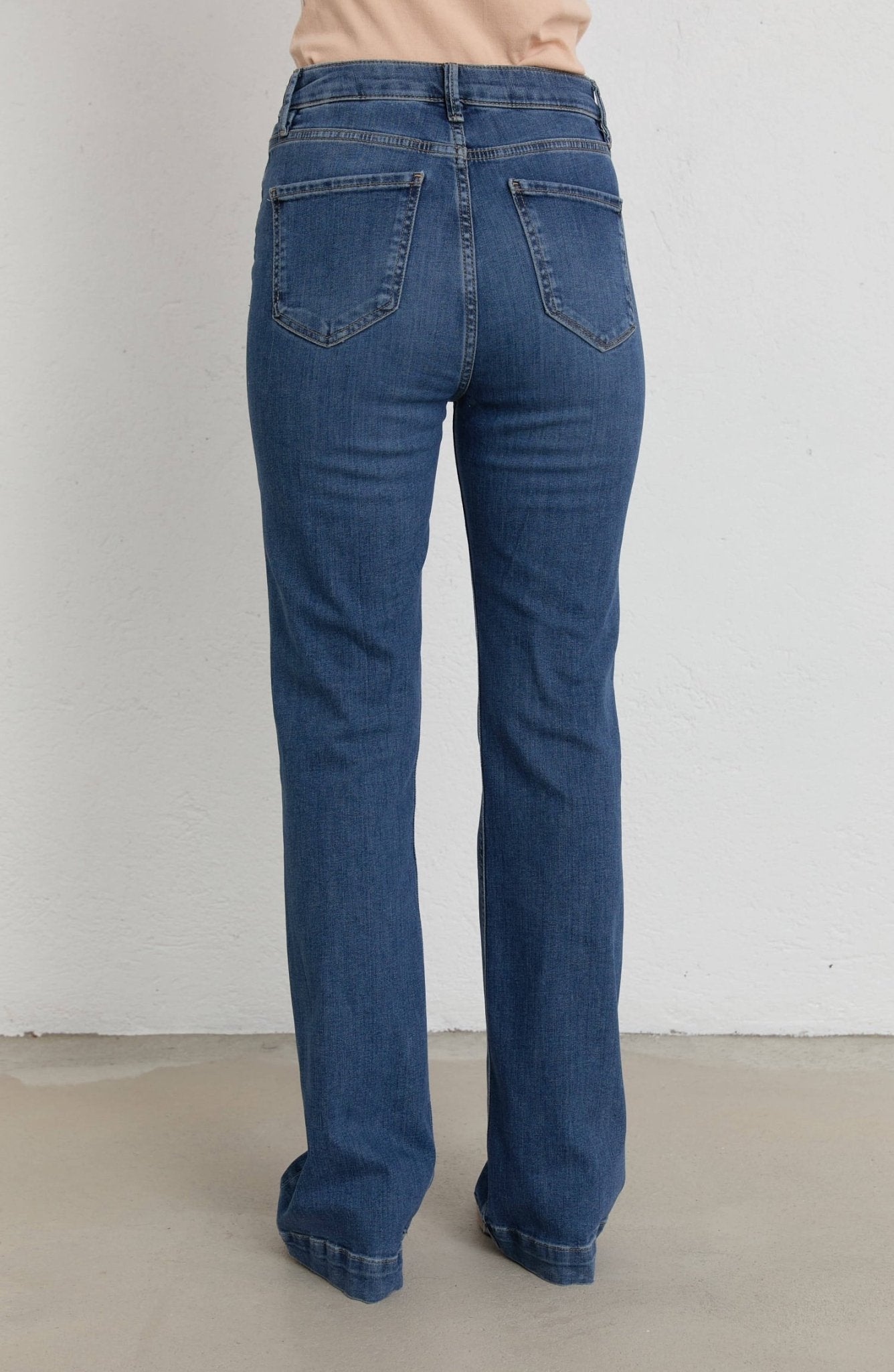 Flare Koyu Mavi Denim Pantolon - Fatma Atasoy