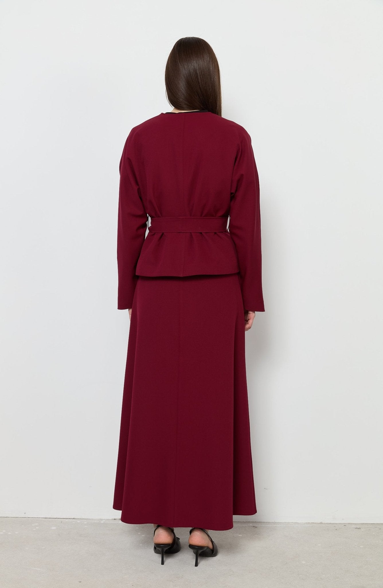 Floral Bordo Kimono Ceket - Fatma Atasoy