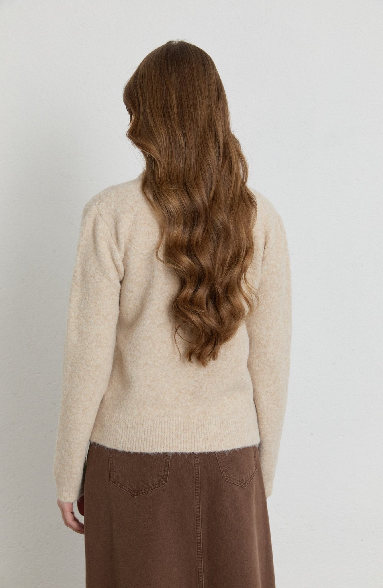 Fularlı Taş Basic Yumoş Triko Kazak - Fatma Atasoy