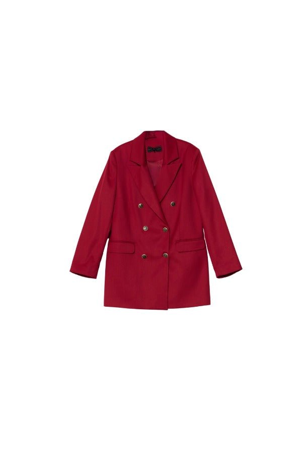 Gabardin Bordo Dad Ceket - Fatma Atasoy