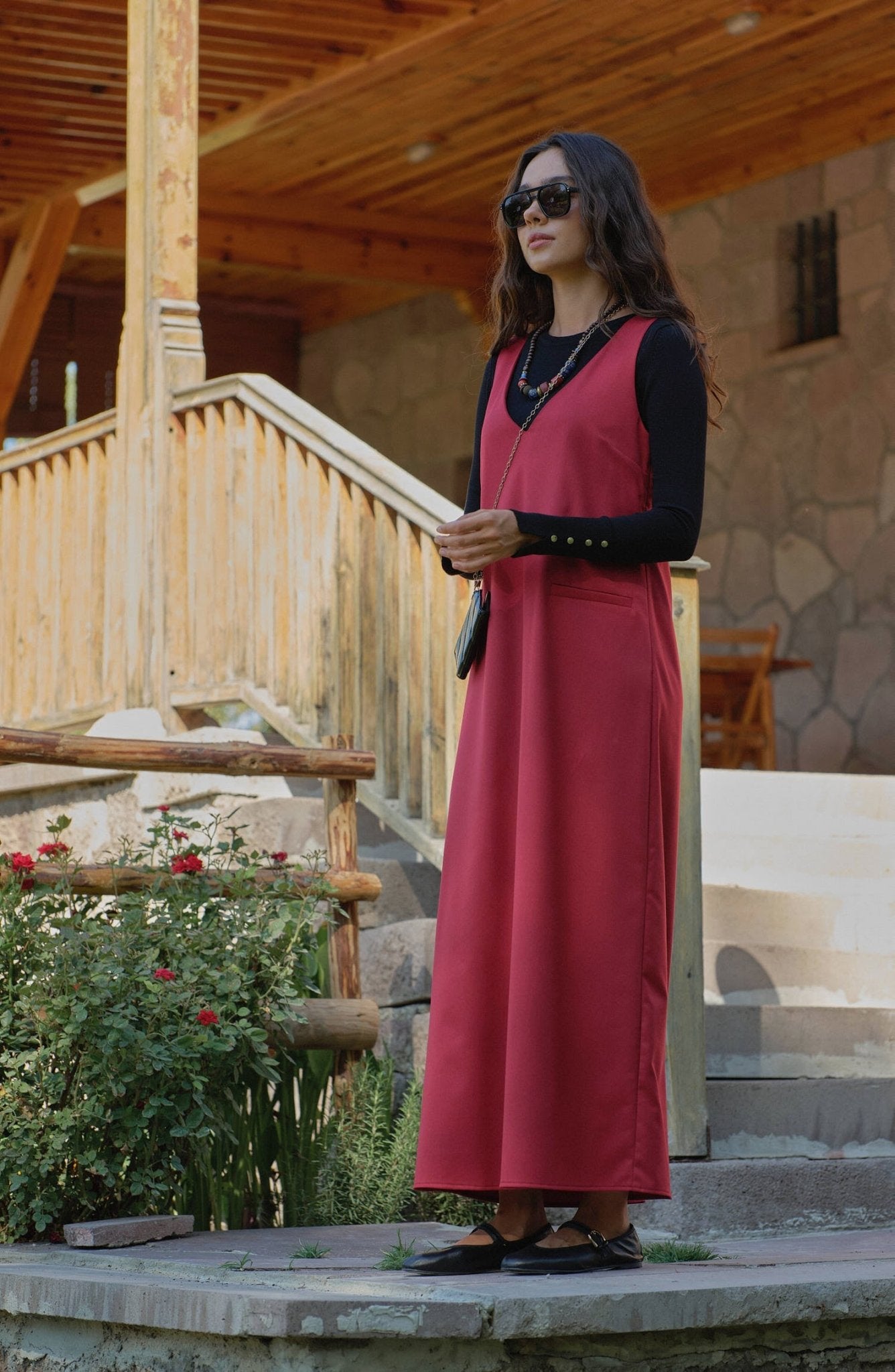 Gabardin Bordo Jile - Fatma Atasoy