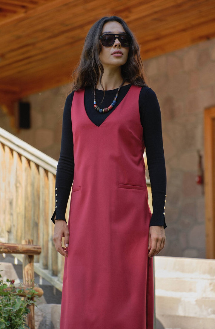Gabardin Bordo Jile - Fatma Atasoy