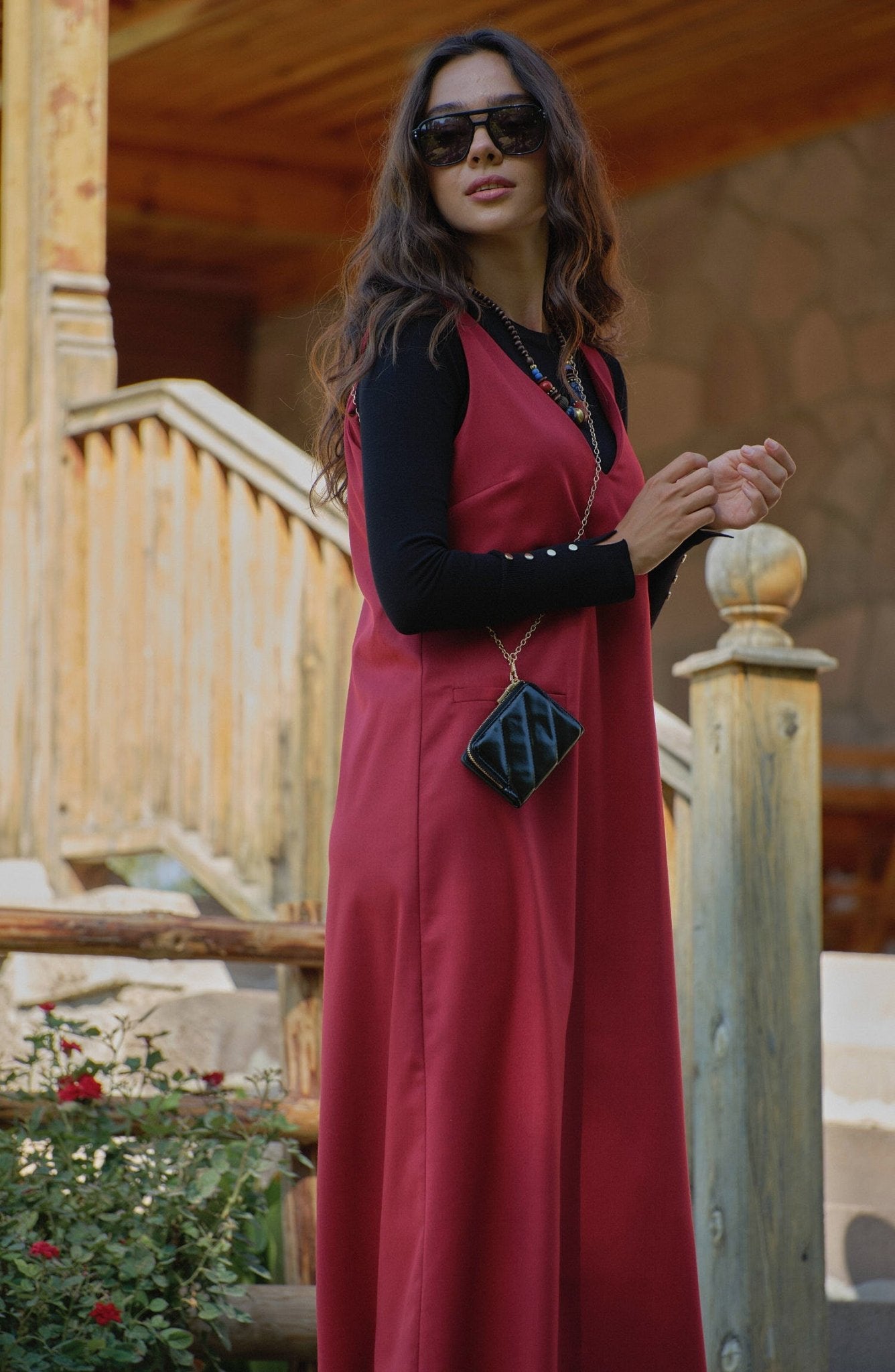 Gabardin Bordo Jile - Fatma Atasoy