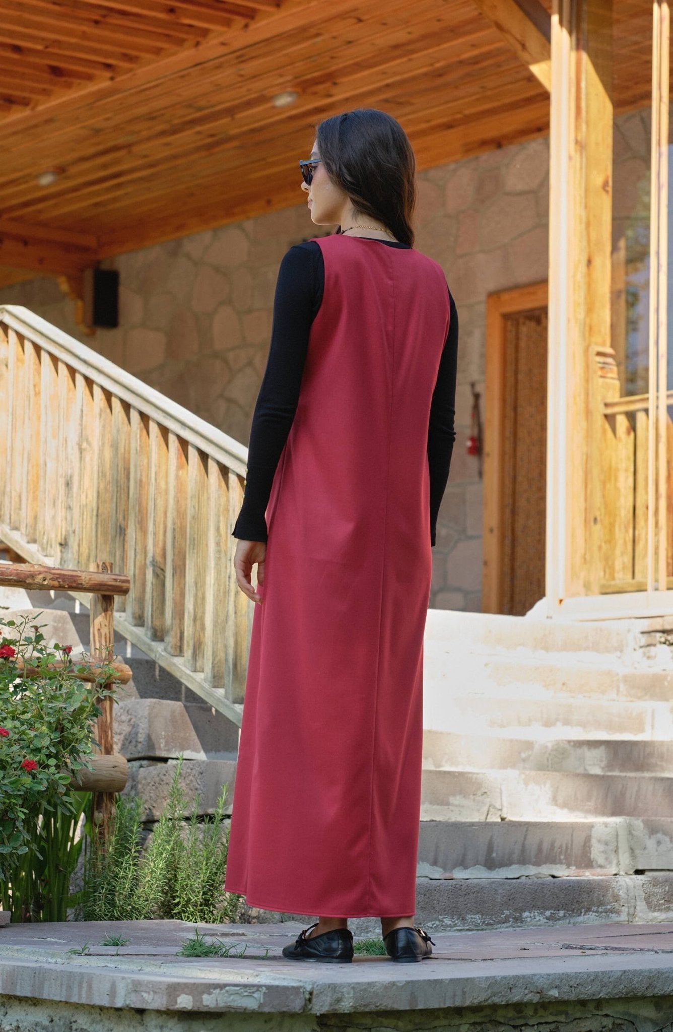 Gabardin Bordo Jile - Fatma Atasoy