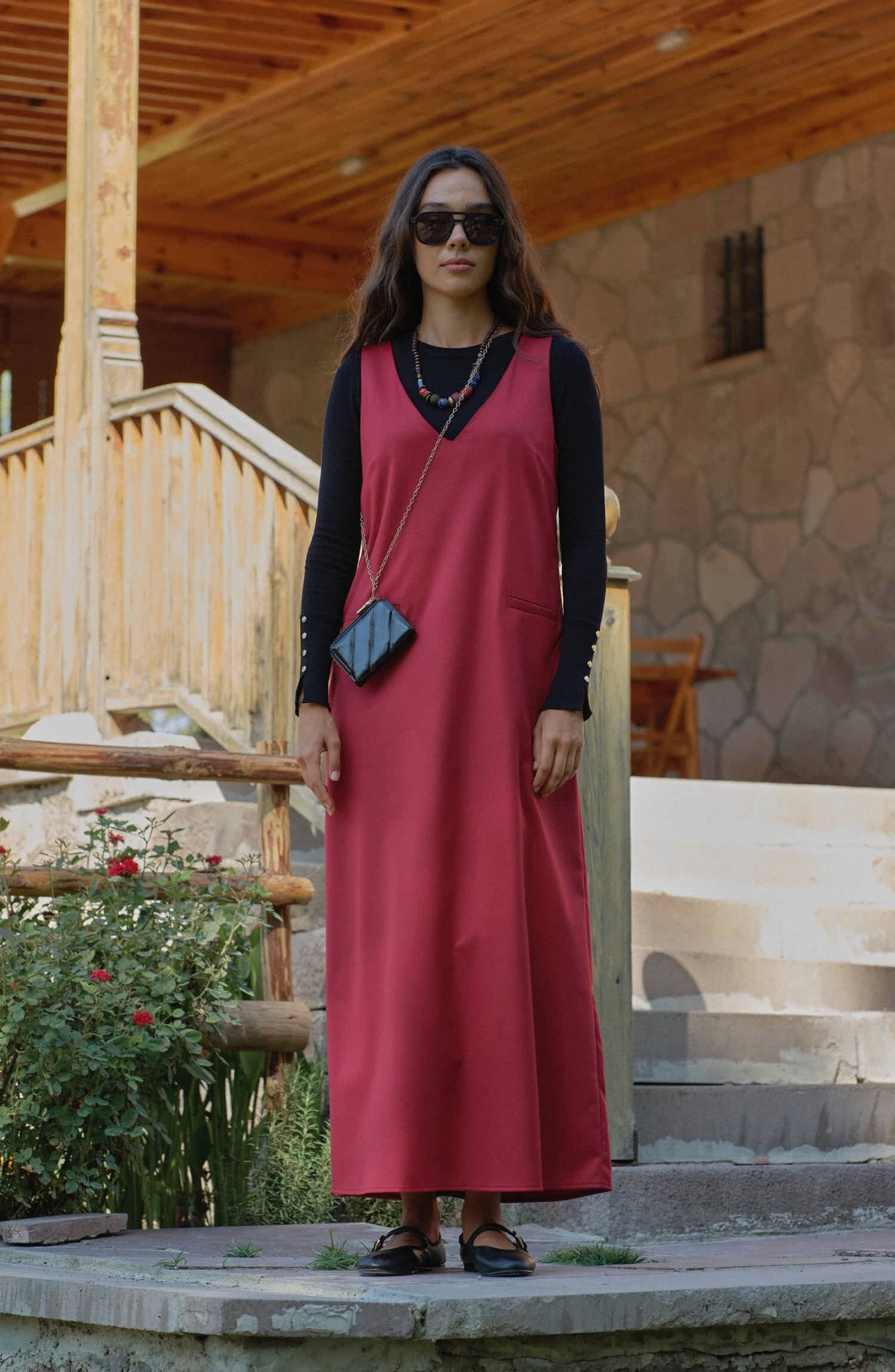 Gabardin Bordo Jile - Fatma Atasoy
