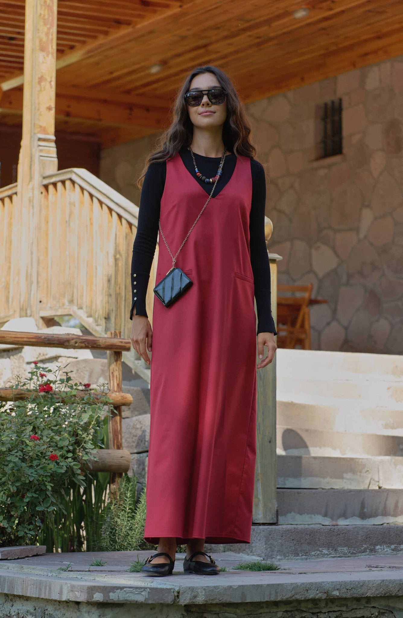Gabardin Bordo Jile - Fatma Atasoy