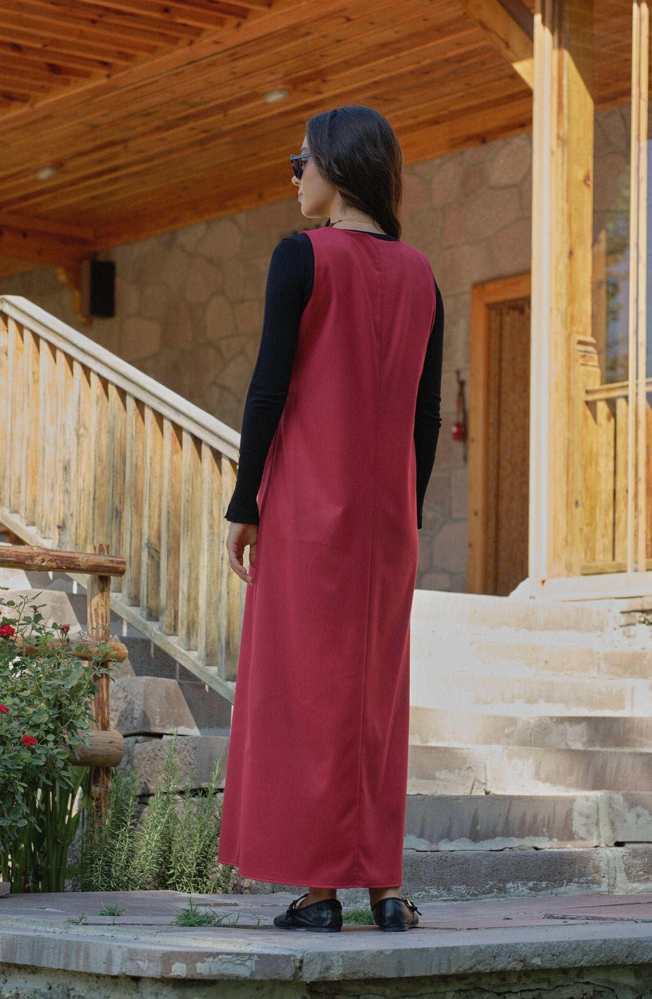 Gabardin Bordo Jile - Fatma Atasoy