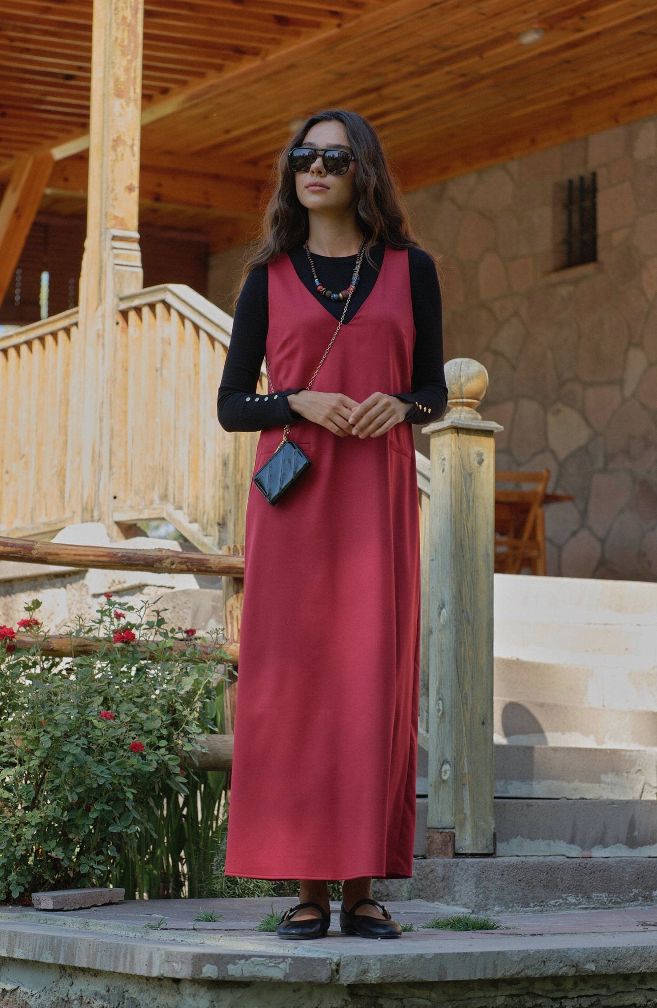 Gabardin Bordo Jile - Fatma Atasoy