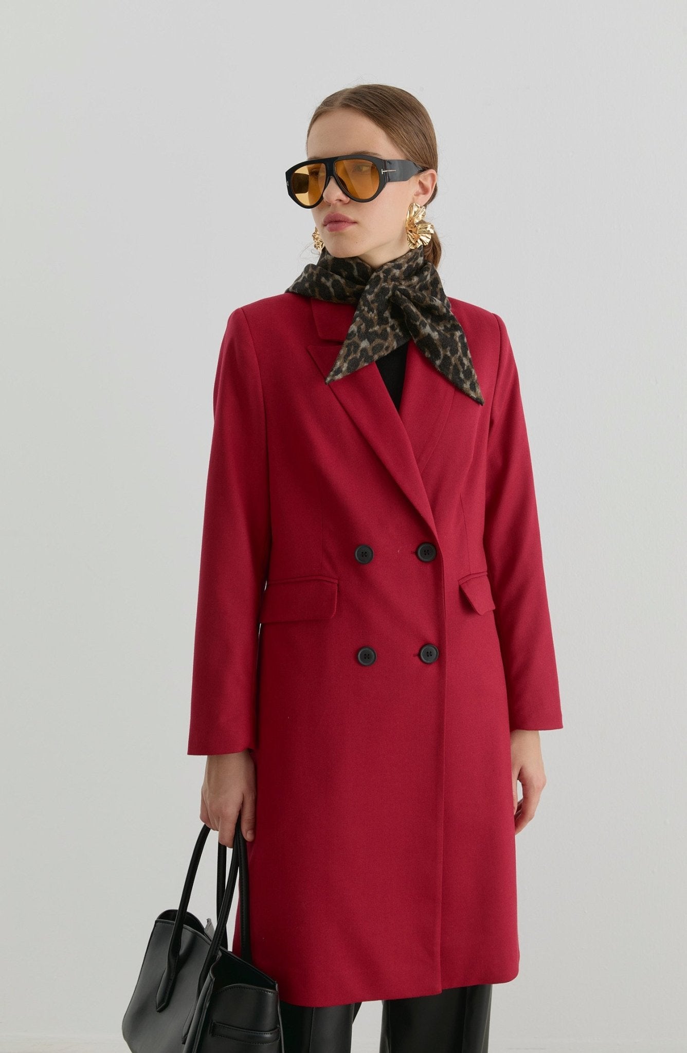 Gabardin Bordo Palazzo Ceket - Fatma Atasoy