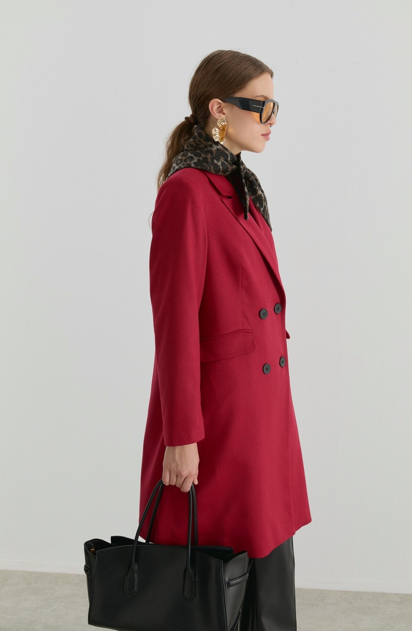 Gabardin Bordo Palazzo Ceket - Fatma Atasoy