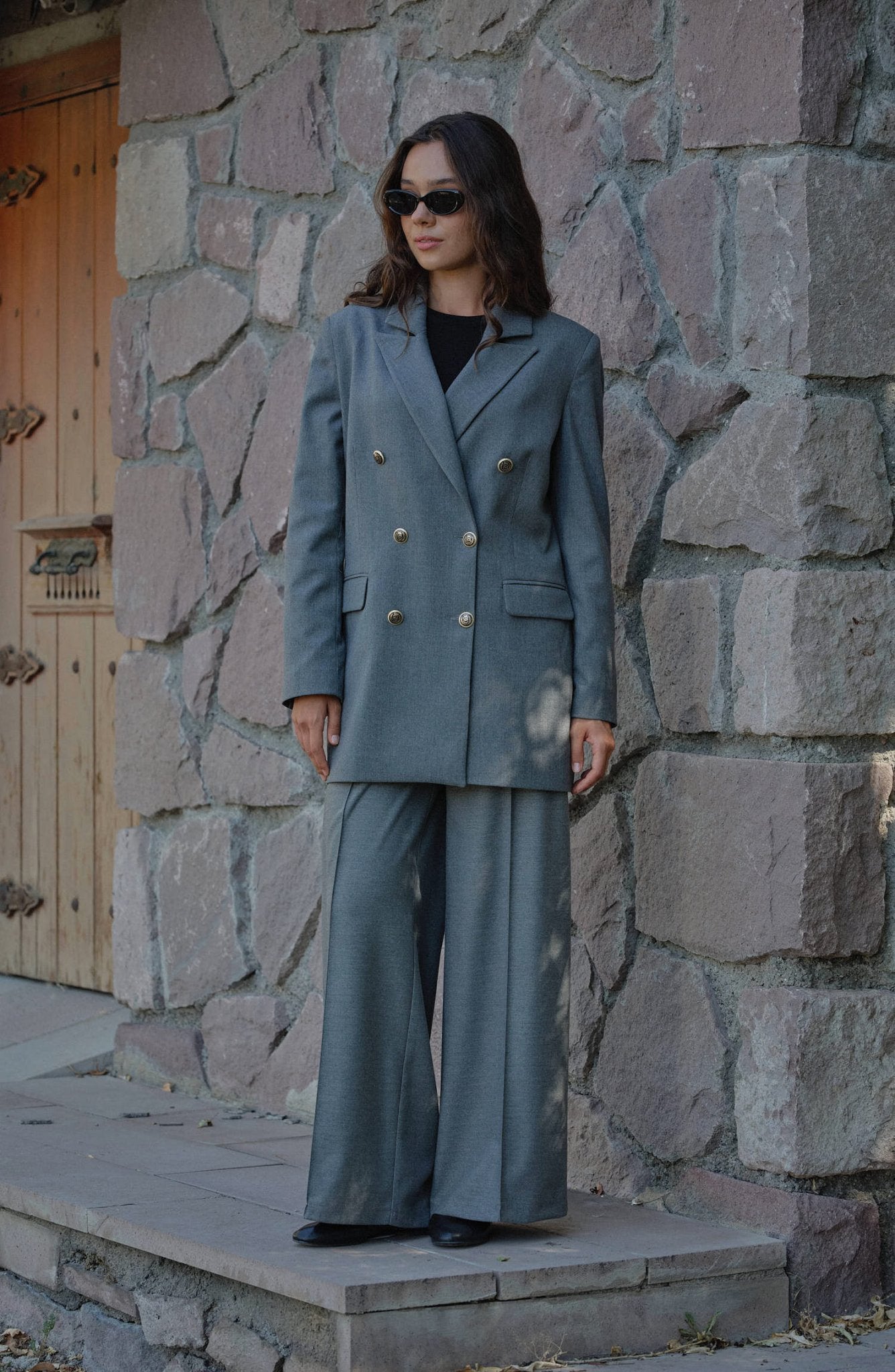 Gabardin Gri Dad Ceket - Fatma Atasoy