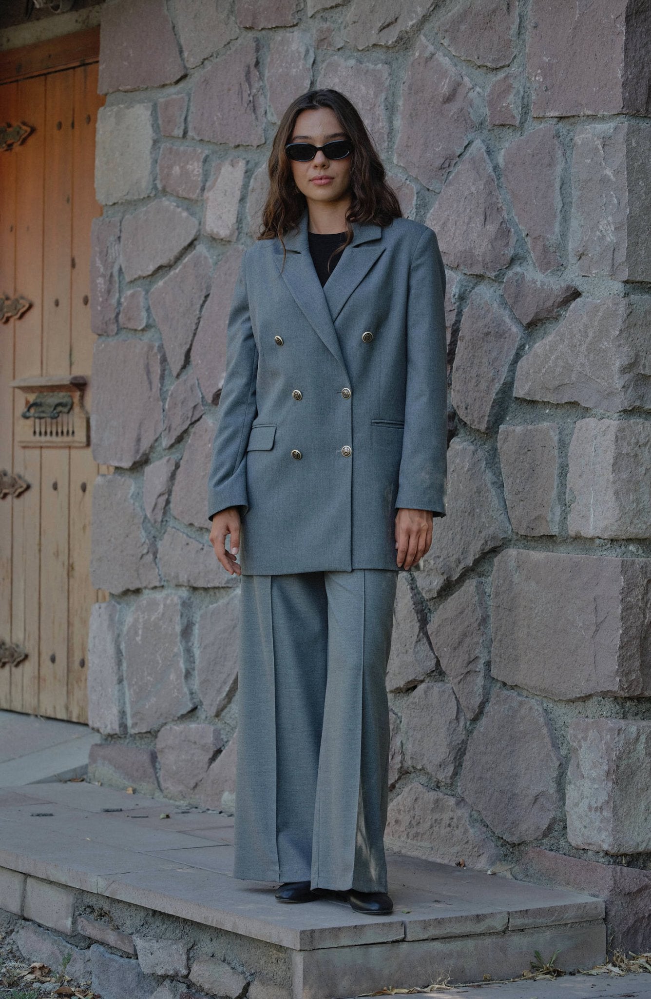 Gabardin Gri Dad Ceket - Fatma Atasoy