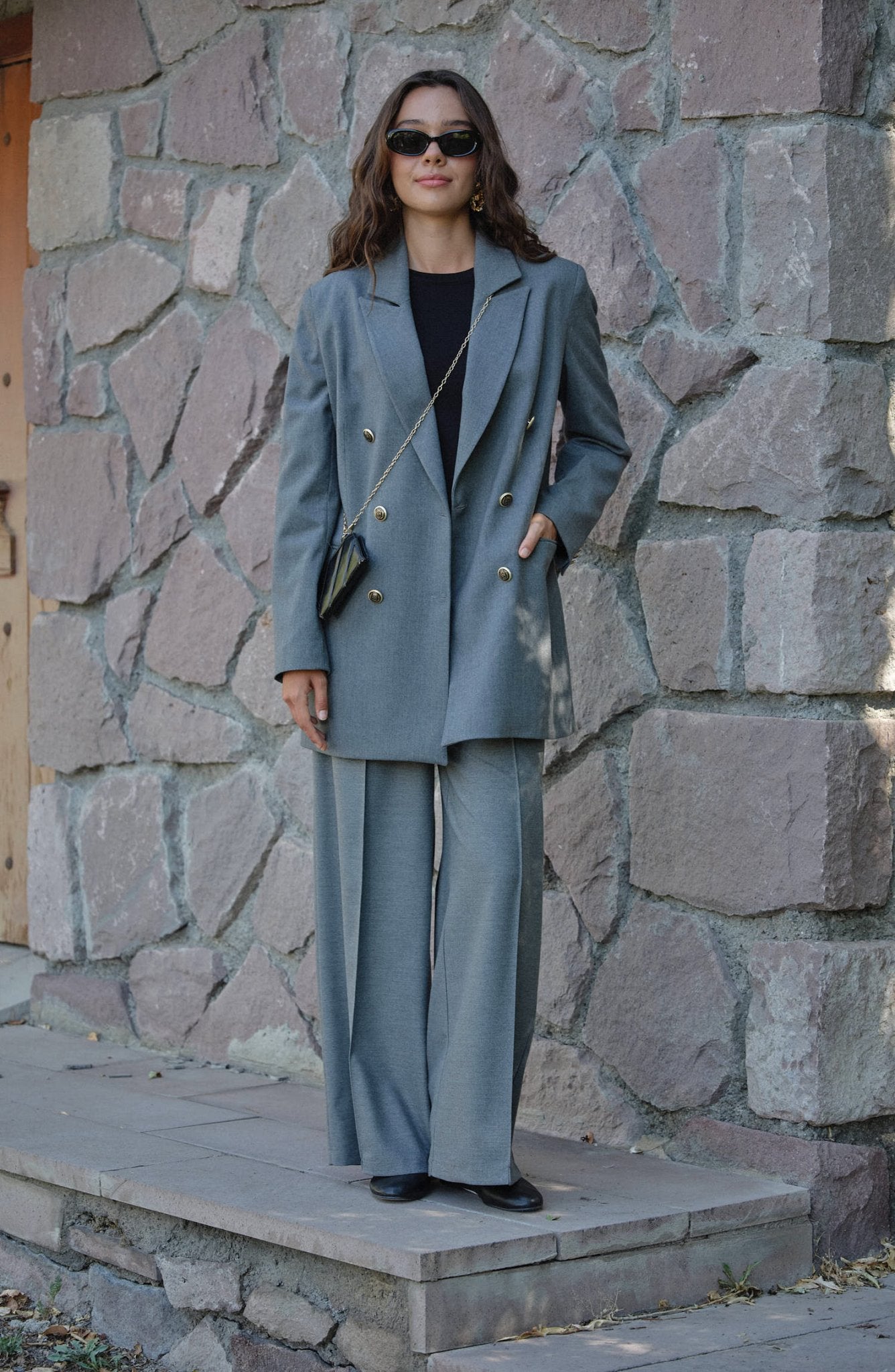Gabardin Gri Dad Ceket - Fatma Atasoy