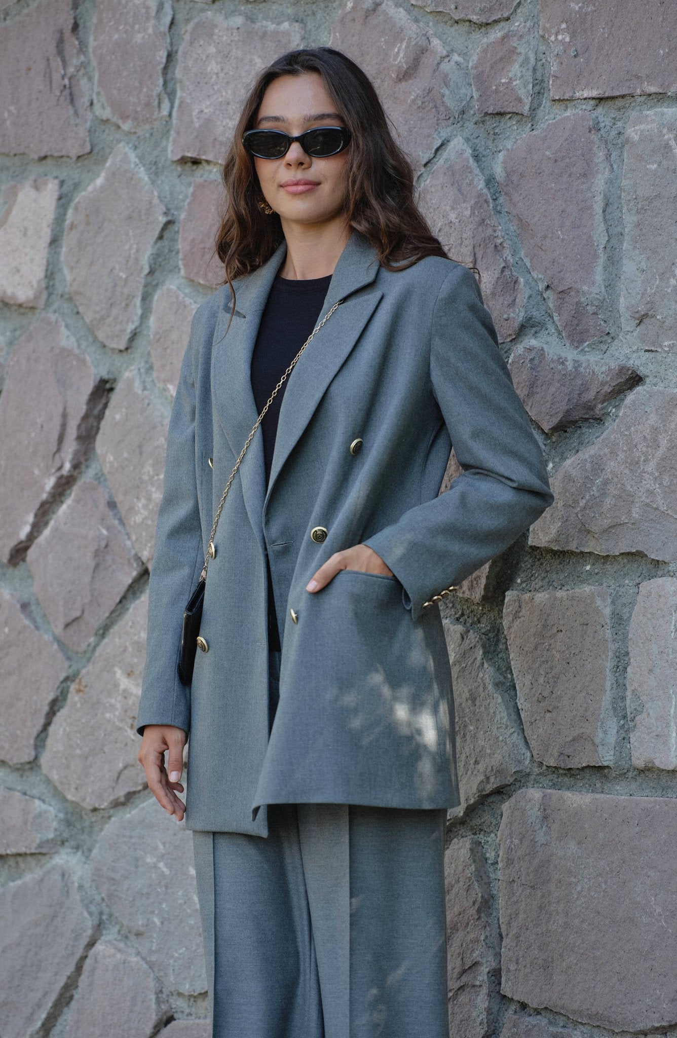 Gabardin Gri Dad Ceket - Fatma Atasoy