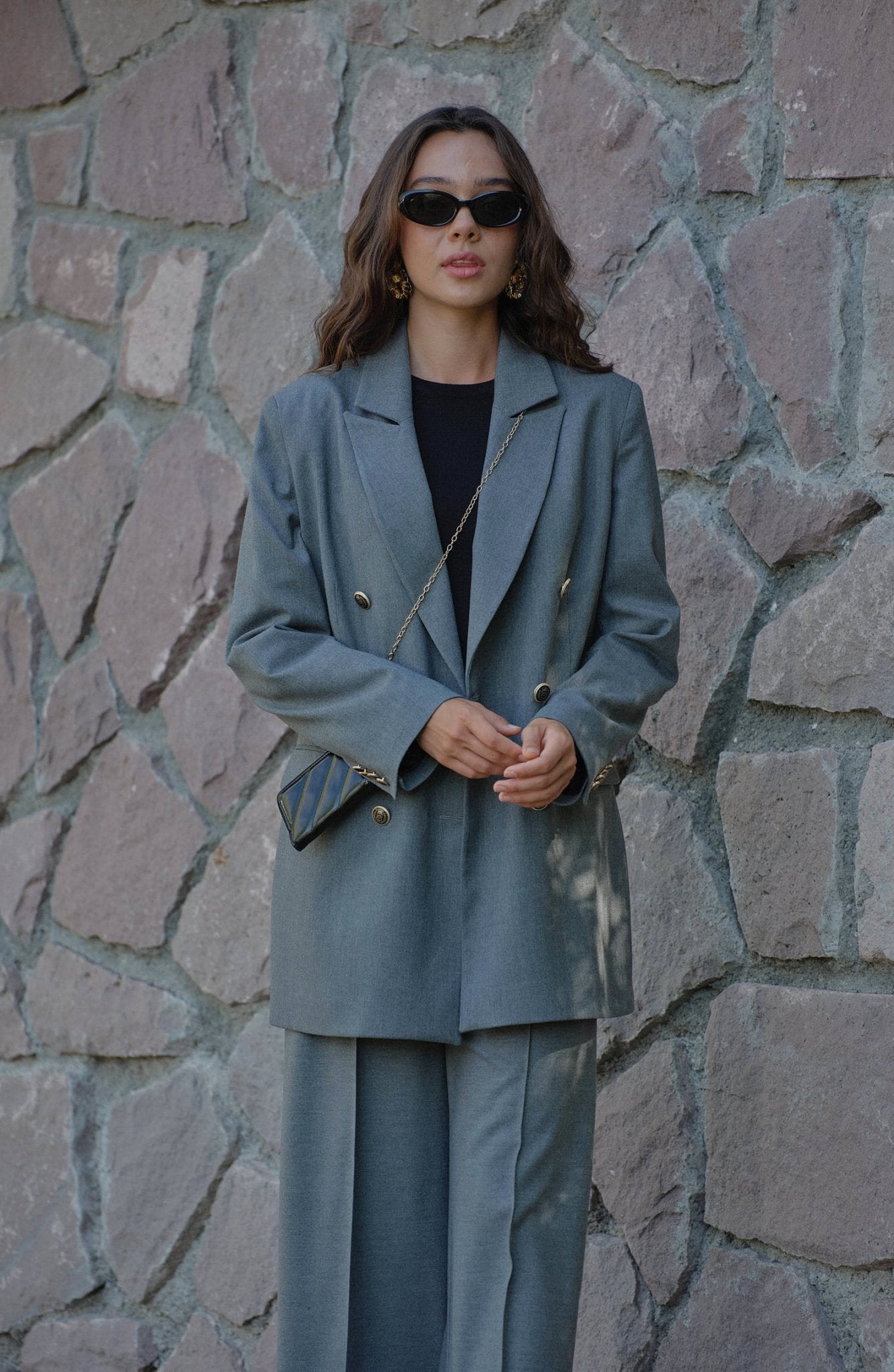Gabardin Gri Dad Ceket - Fatma Atasoy