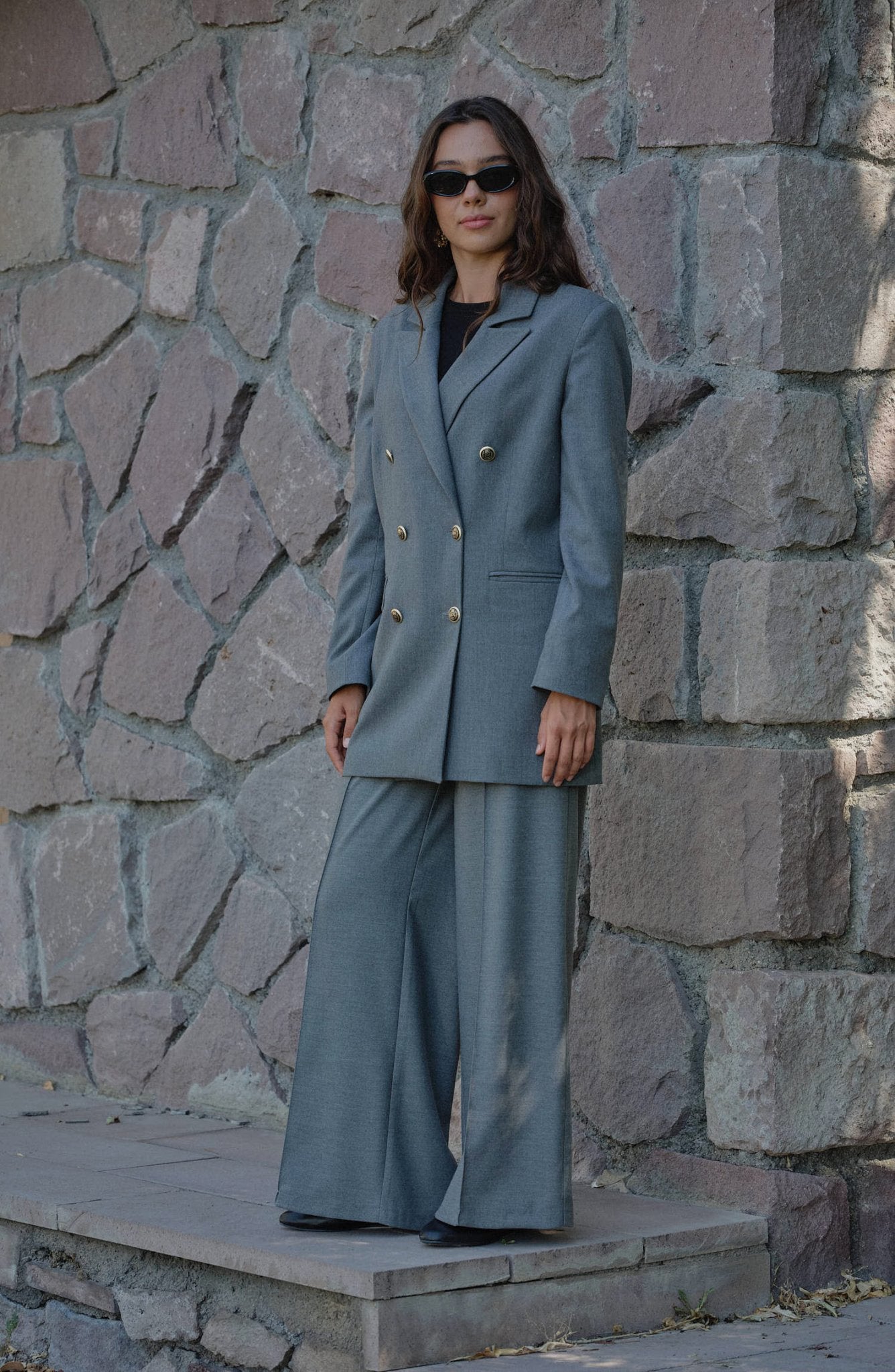 Gabardin Gri Dad Ceket - Fatma Atasoy