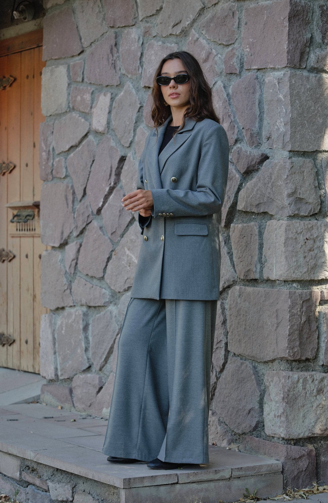 Gabardin Gri Dad Ceket - Fatma Atasoy
