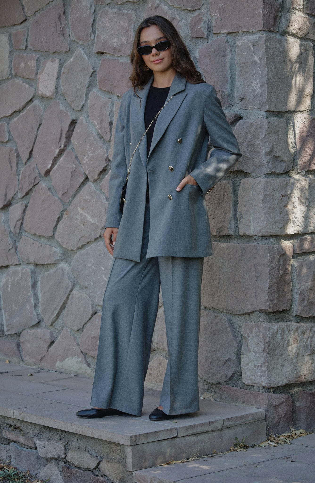 Gabardin Gri Dad Ceket - Fatma Atasoy