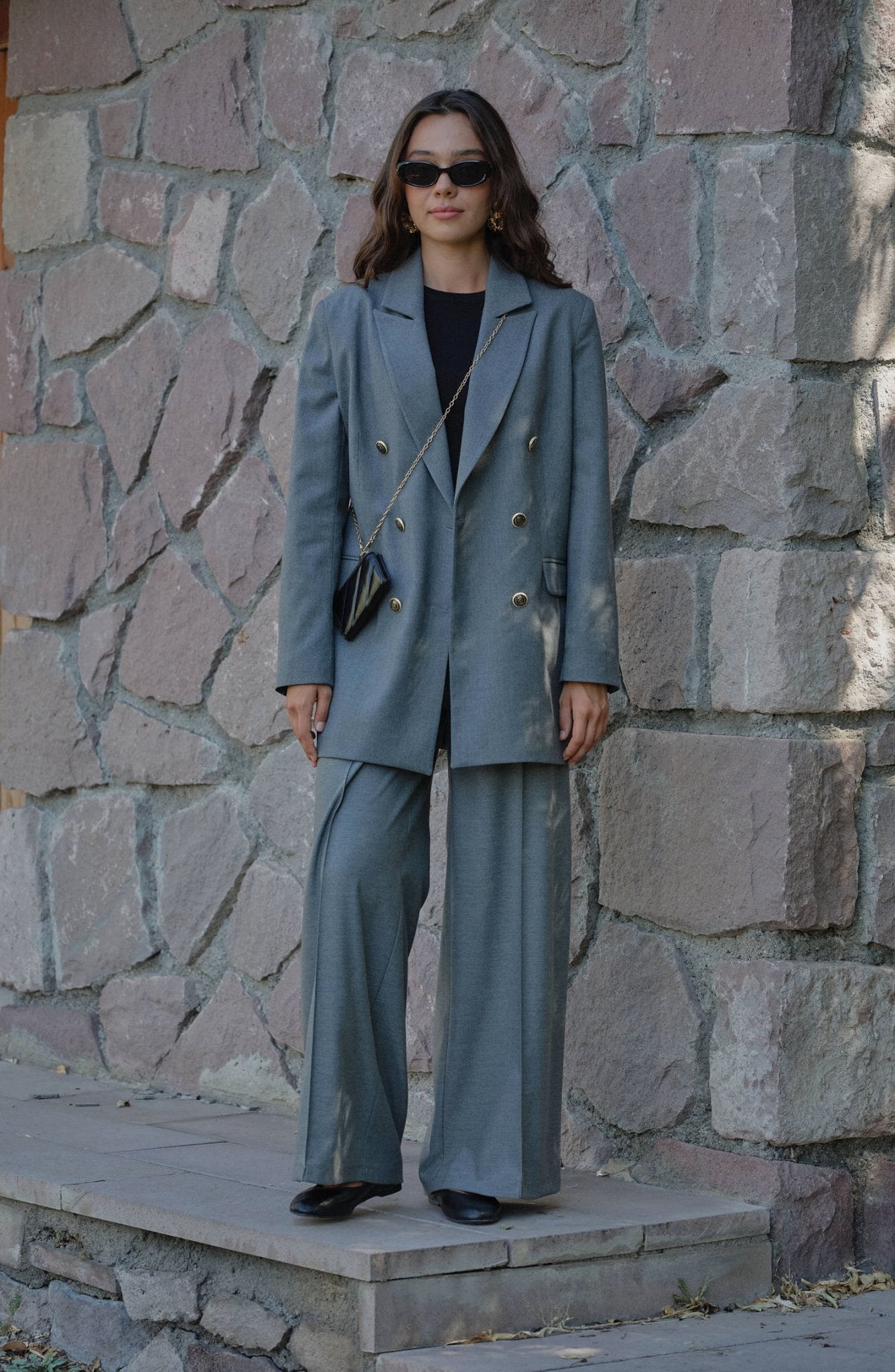 Gabardin Gri Dad Ceket - Fatma Atasoy