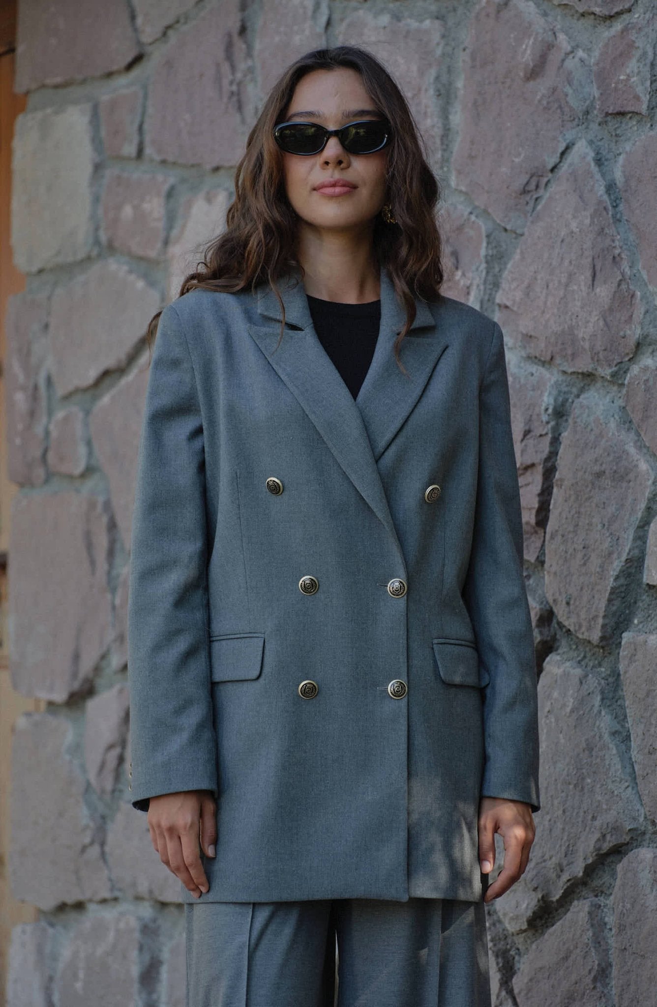 Gabardin Gri Dad Ceket - Fatma Atasoy