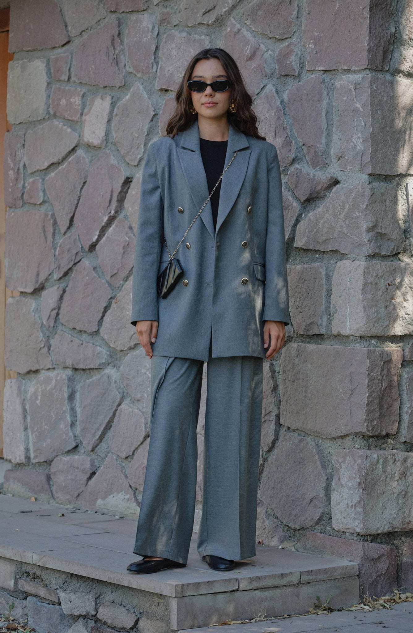 Gabardin Gri Dad Ceket - Fatma Atasoy